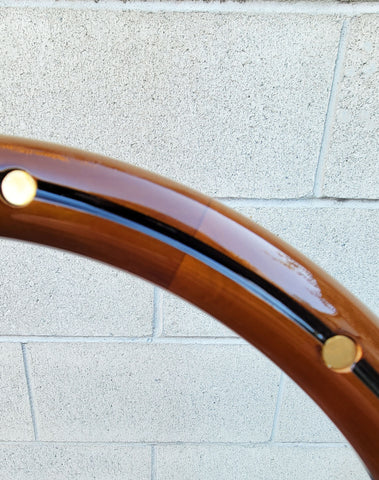 14" Mahogany Half Wrap - Brass Rivets