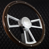 18" Polished Half Wrap Muscle Wheel- Wood