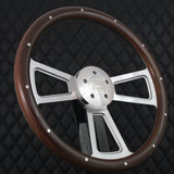 18" Polished Half Wrap Muscle Wheel- Wood