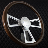 18" Polished Half Wrap Muscle Wheel- Wood