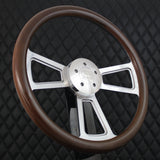 18" Polished Half Wrap Muscle Wheel- Wood