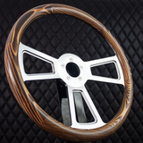 18" Polished Half Wrap Muscle Wheel- Wood