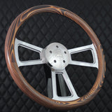 18" Polished Half Wrap Muscle Wheel- Wood