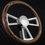 18" Polished Half Wrap Muscle Wheel- Wood