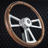 18" Polished Half Wrap Muscle Wheel- Wood