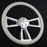 18" Polished Half Wrap Muscle Wheel- Vinyl
