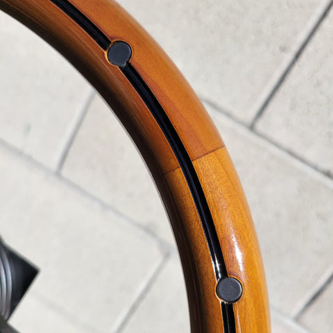 14" Mahogany Half Wrap - Black Rivets and Burn