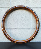 14" Mahogany Half Wrap - Brass Rivets