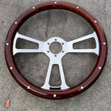 FACTORY SECOND: 15" CHROME EMPIRE MUSCLE DARK WOOD RIVETS