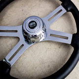 18" Chrome Dual Classic - Black Leather