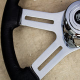 18" Chrome Dual Classic - Black Leather