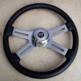 18" Chrome Dual Classic - Black Leather