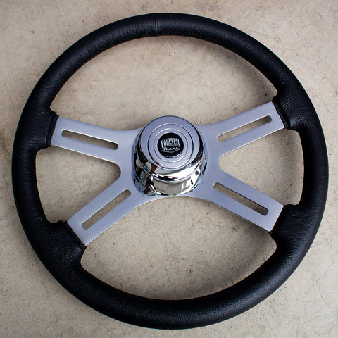 18" Chrome Dual Classic - Black Leather