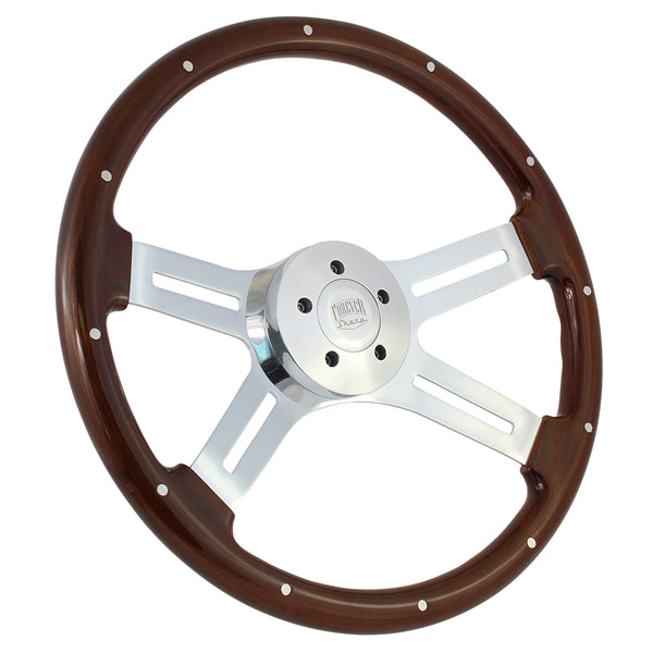 パーツ ALL WOOD Steering Wheel MOMO Racing Indy Black Mohogany Wood Steering Wheel - 240Z