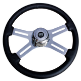 18" Chrome Dual Classic - Black Leather