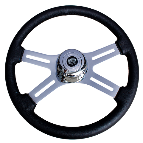 18" Chrome Dual Classic - Black Leather