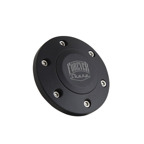 Black Billet Forever Sharp Horn Button - 6 Hole