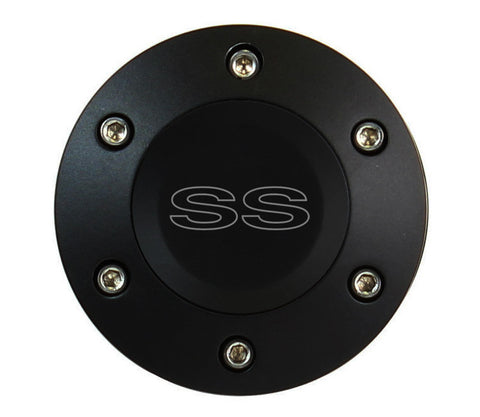 Black Billet Chevy SS Horn Button - 6 Hole