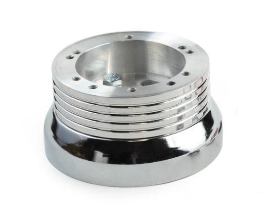 Jecoupoon 5 & 6 Hole Billet Steering Wheel Hub Adapter – Direct Replacement, Aluminum Alloy, Silver Polished Finish