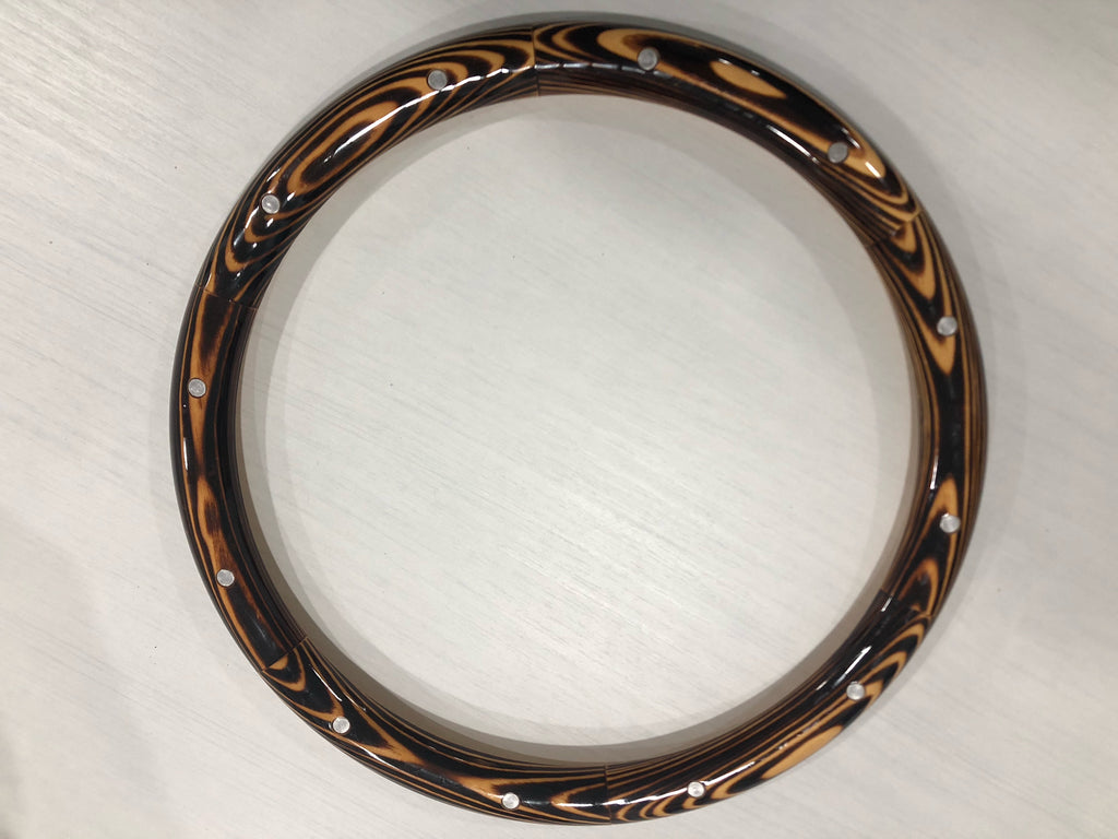 Steering Wheel 14 Inch Black Billet With Real Wood & Chevy Bowtie Horn Button Chevy Steering Wheel Cover - Foto 13